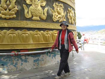 turning the prayer wheel